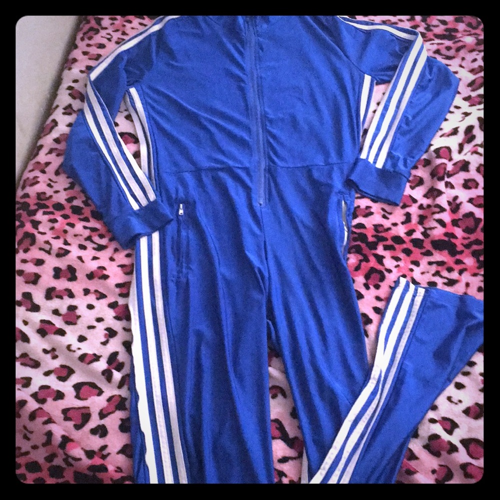 Royal blue and white sports jumpsuit 🔥